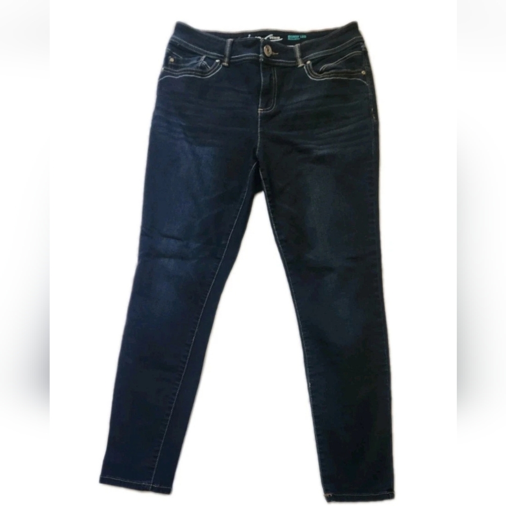 Women’s Wax Denim Skinny Leg Jeans Dark Wash Stretch Regular Fit Pre-Owned